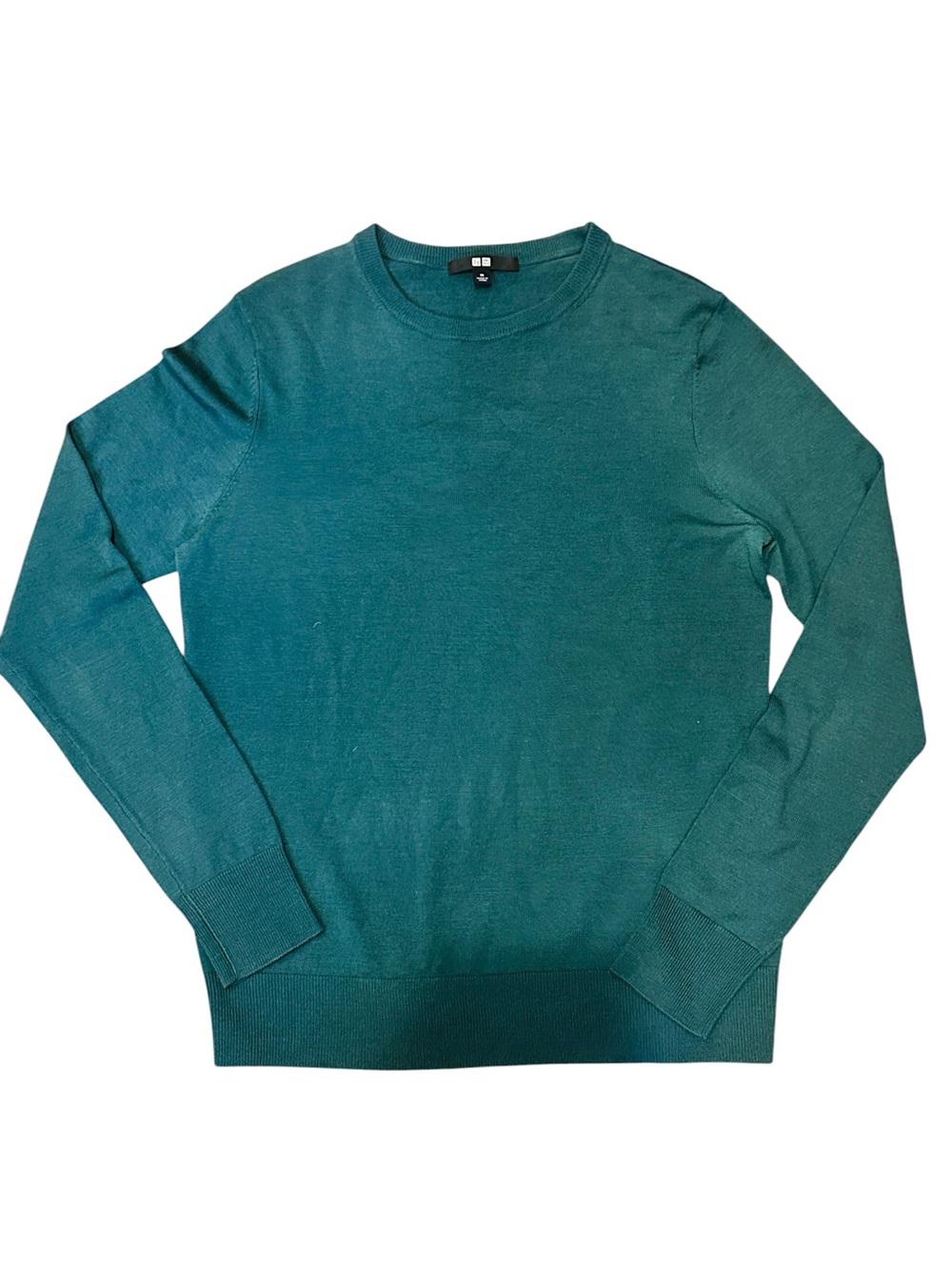 Uniqlo Women’s Extra Fine Merino 100% Wool Crew Neck Long-Sleeve Sweater M Green
